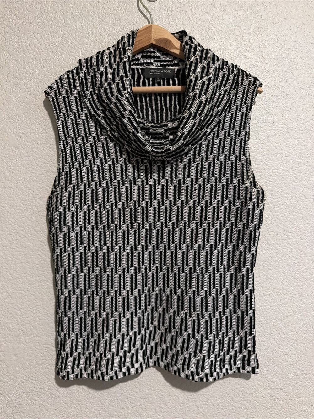 NEW Jones New York Top Luxury Minimalist Money Cowl Neck Office Textured Knit L